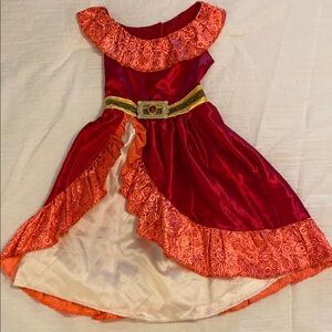 Elena if Avalor princess Elegant Red and Gold Kids Costume Dress